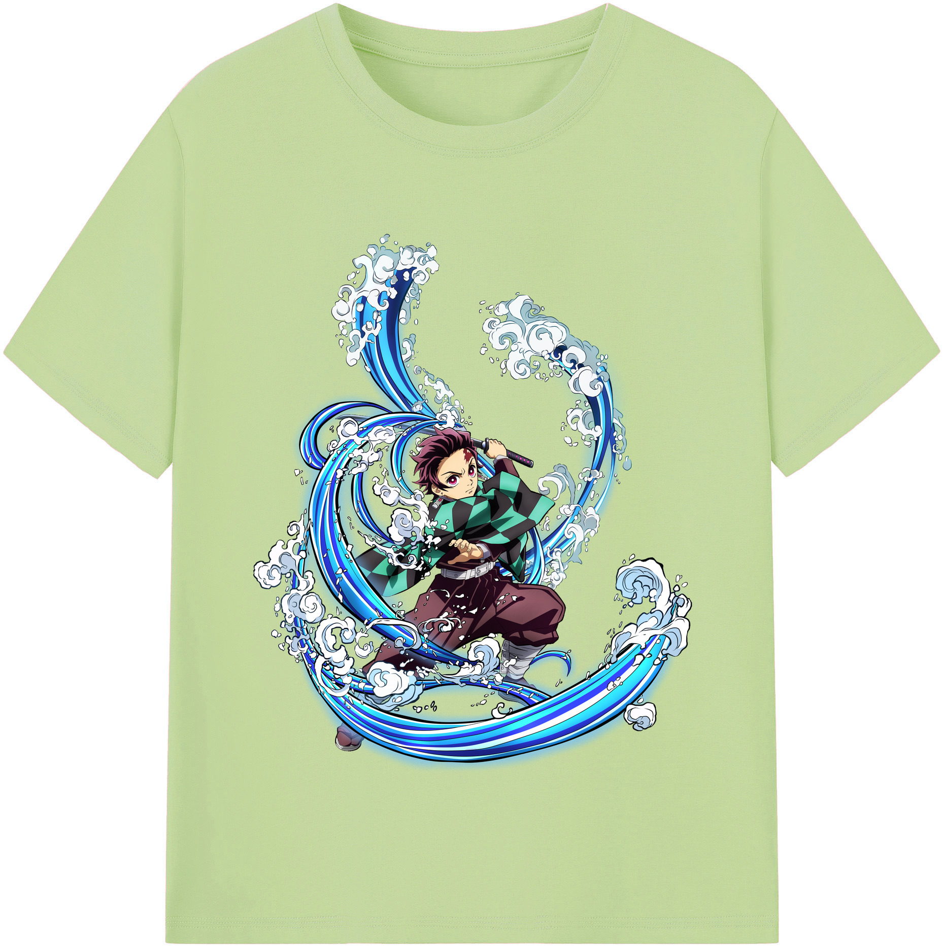 （画像用） 鬼滅の刃 竈門 炭治郎／かまど たんじろう Kamado Tanjirou 綿100％半袖Tシャツ（フロントプリント）